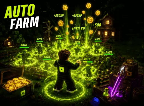 Auto farm mode image of roblox mod apk